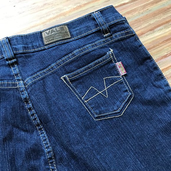 Vale Original Blue Jeans Vintage Y2K Embroidered Flare Leg Mid-Rise 32" Waist - Picture 10 of 10